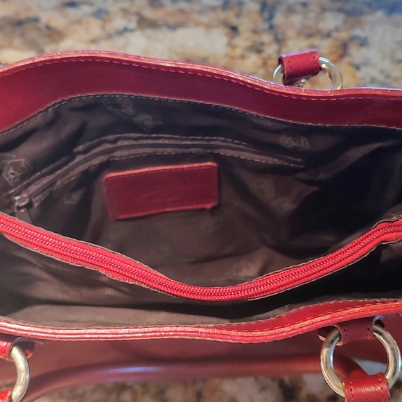 Valentina genuine red leather bag, made in Italy. Beautiful pre-owned purse. - Picture 7 of 16